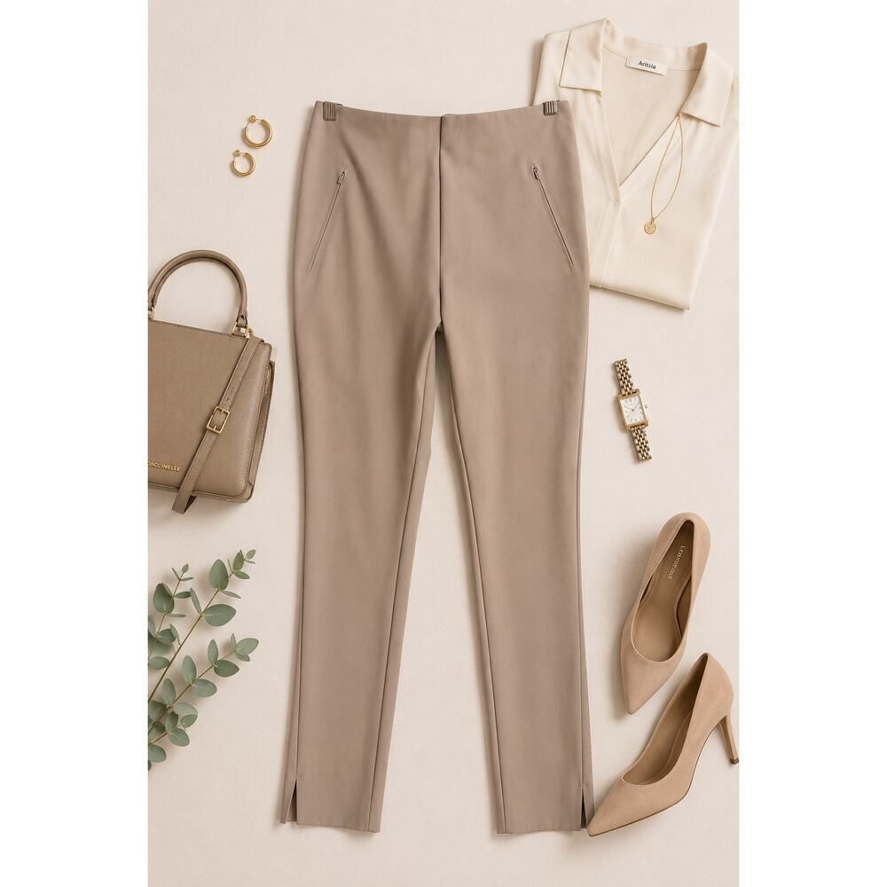 BR Standard Taupe Slim Ankle Pants 4 Minimalist Career Stretch Quiet Luxury